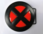 belt buckle,  X-Men Logo color black red 