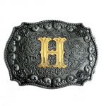 belt buckle, Letter H 