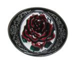 belt buckle,Flower Red Rose 