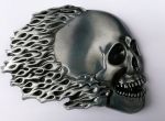 belt buckle,Flaming Flames Fire Skull Biker Motorcycle