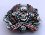 belt buckle,Bad To The Bone Skull Biker