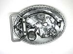 belt buckle, Born To Be Free Motorcycle And Wolf Chopper Biker Rider