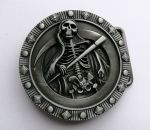 belt buckle, Skull Skeleton Grim Reaper Devil Hell Deat