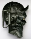 belt buckle, Devil Skull chopper cross