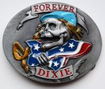 belt buckle, Forever Dixie Skull