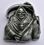belt buckle, Reaper Skull Evil Punisher Skeleton
